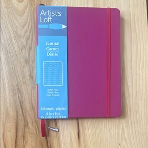 Pink Hardcover Dotted Journal with Elastic Closure